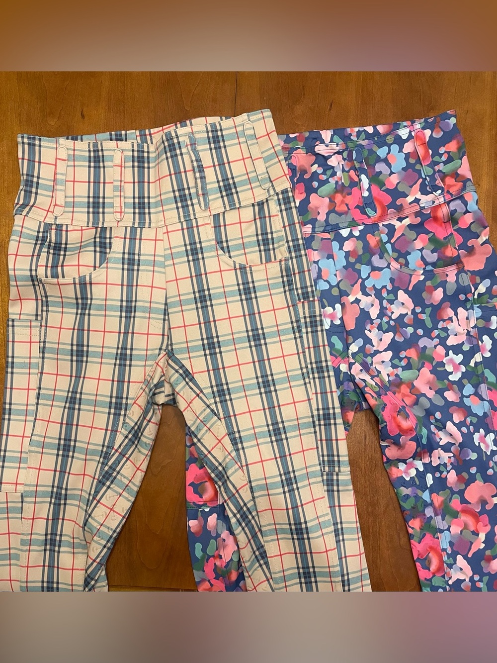 Lot of 2 Canter Culture Athletic Breeches - Plaid & Floral - Small